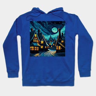 Starry Night Over Hogsmeade Village Hoodie